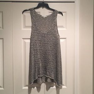CAbi knit sleeveless tunic in black & white